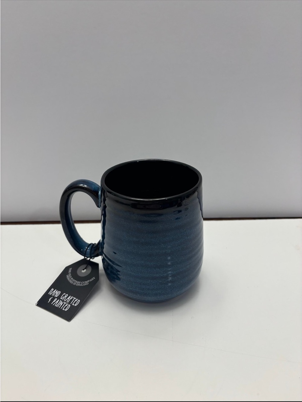 NWT The Old Pottery Company Coffee Mug Tea Cup Handcrafted 14 Oz Blue - Picture 2 of 6
